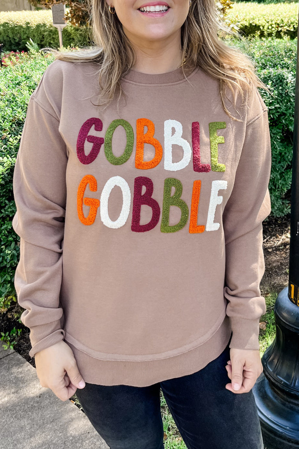 Dark Khaki GOBBLE Graphic Top FB