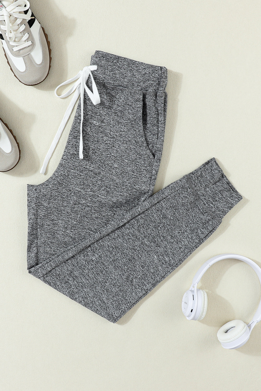 Grey Drawstring Joggers FB