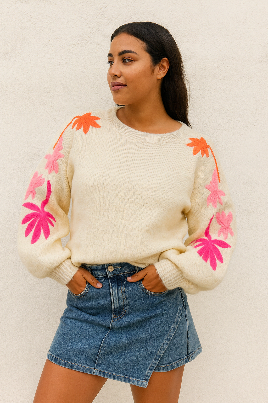 Embroidered Floral Sweater *two colors* LT