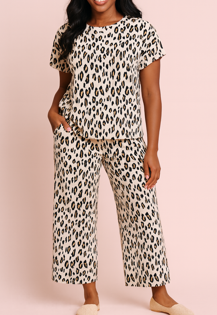 Beige Leopard Casual Outfit FB