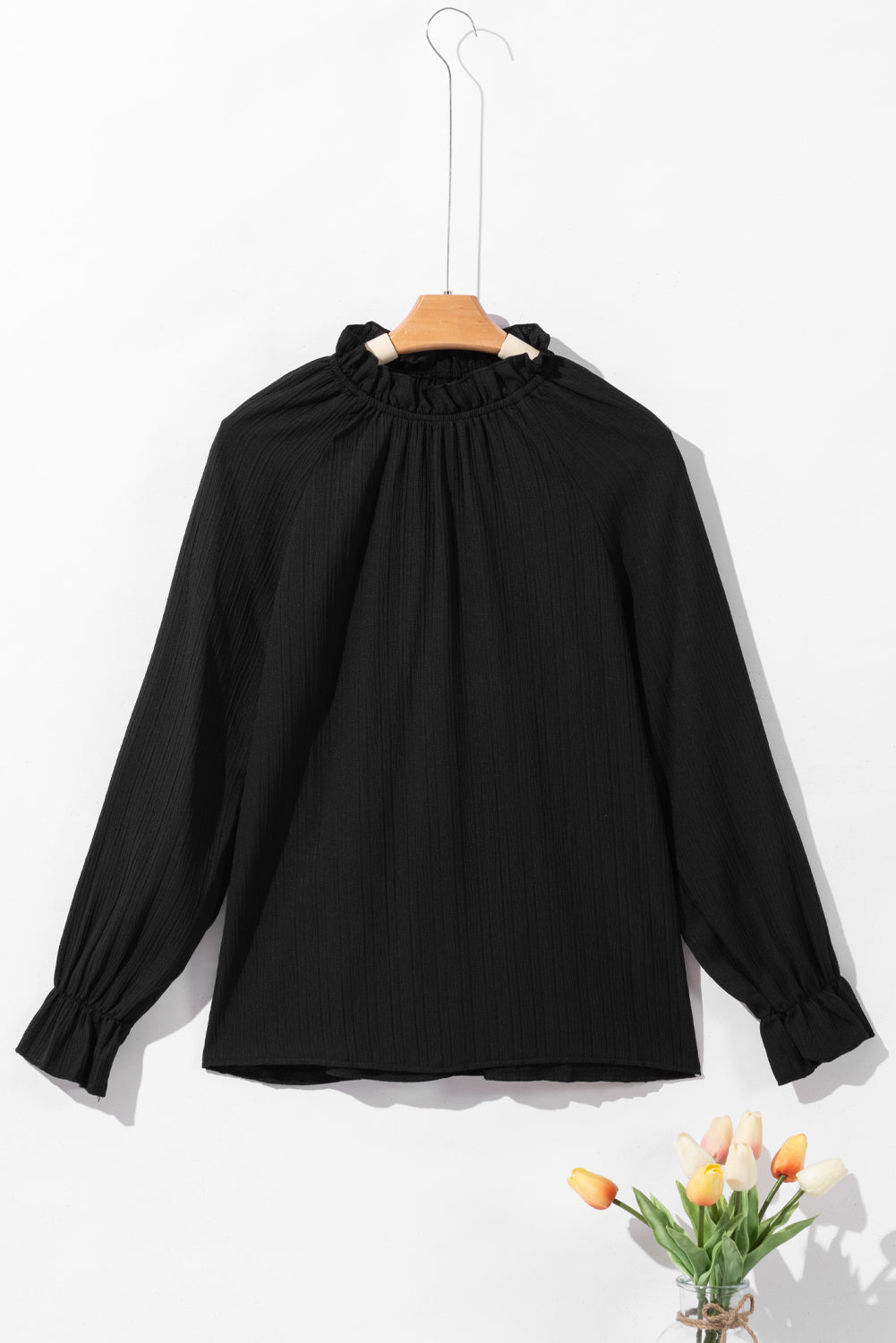 Black Frilled Blouse LT