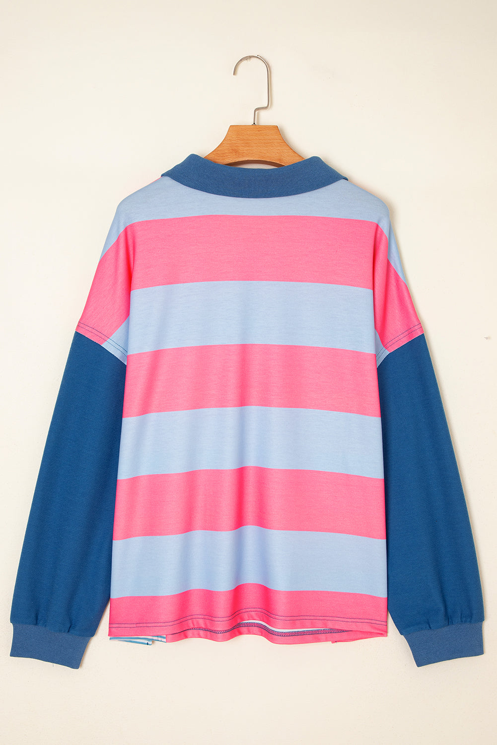 Blue Stripe Colorblock Plus Pullover LT