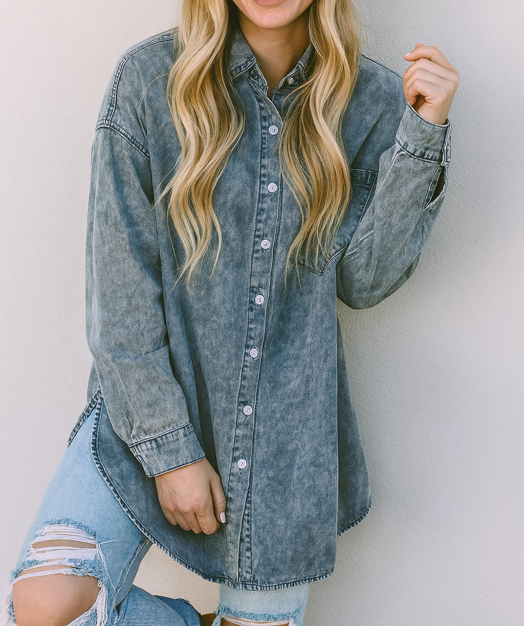 Blue Vintage Denim Shirt FB
