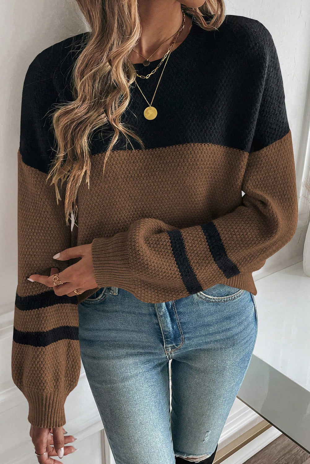 Colorblock knit Striped Sweater September.