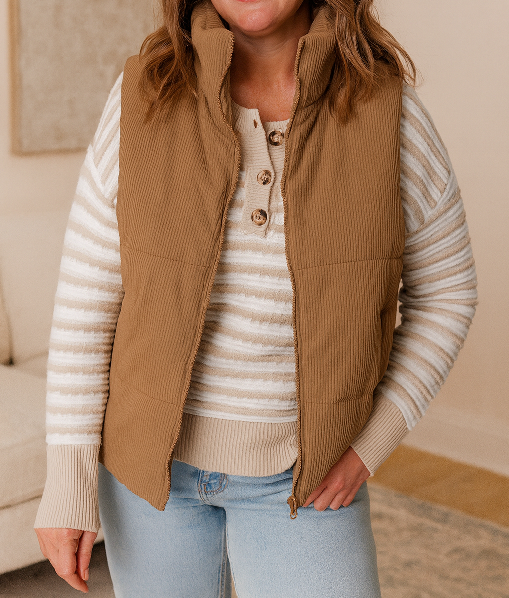 Corduroy Puffer Vest LT