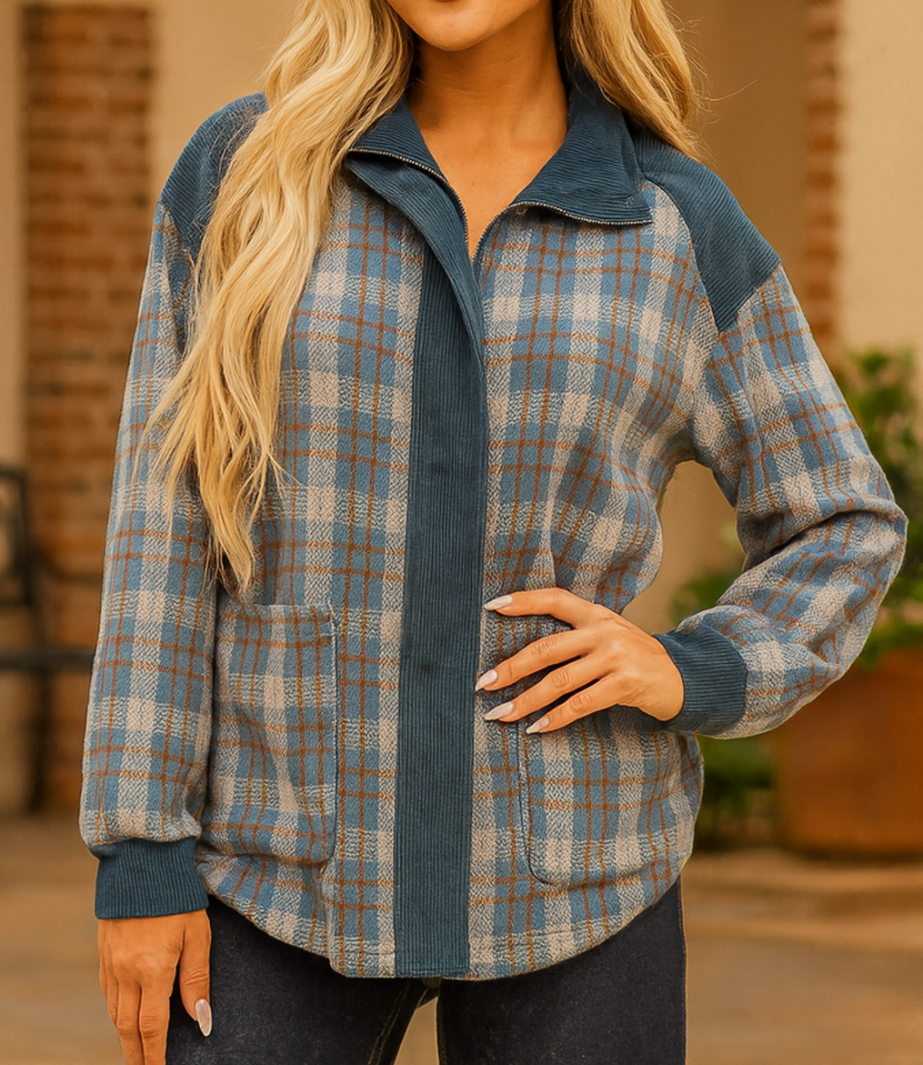 Corduroy Zip/Snap Button Jacket LT