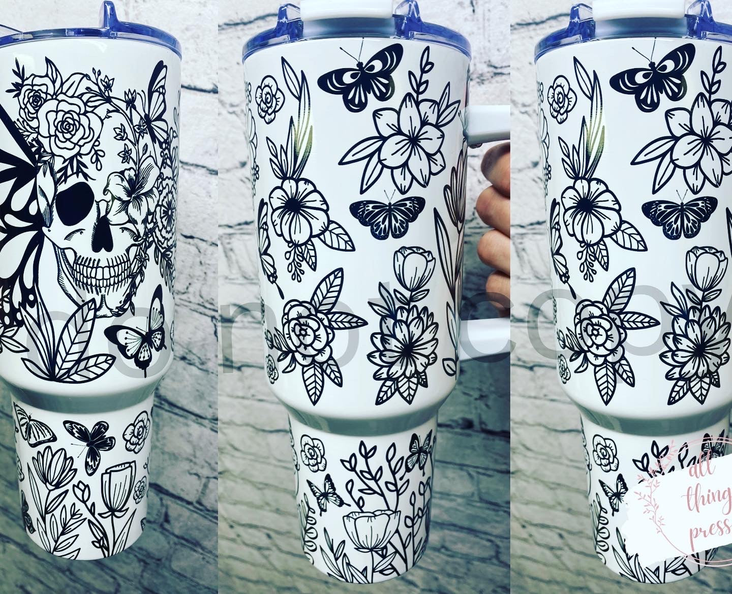 40 oz Skull Tumbler