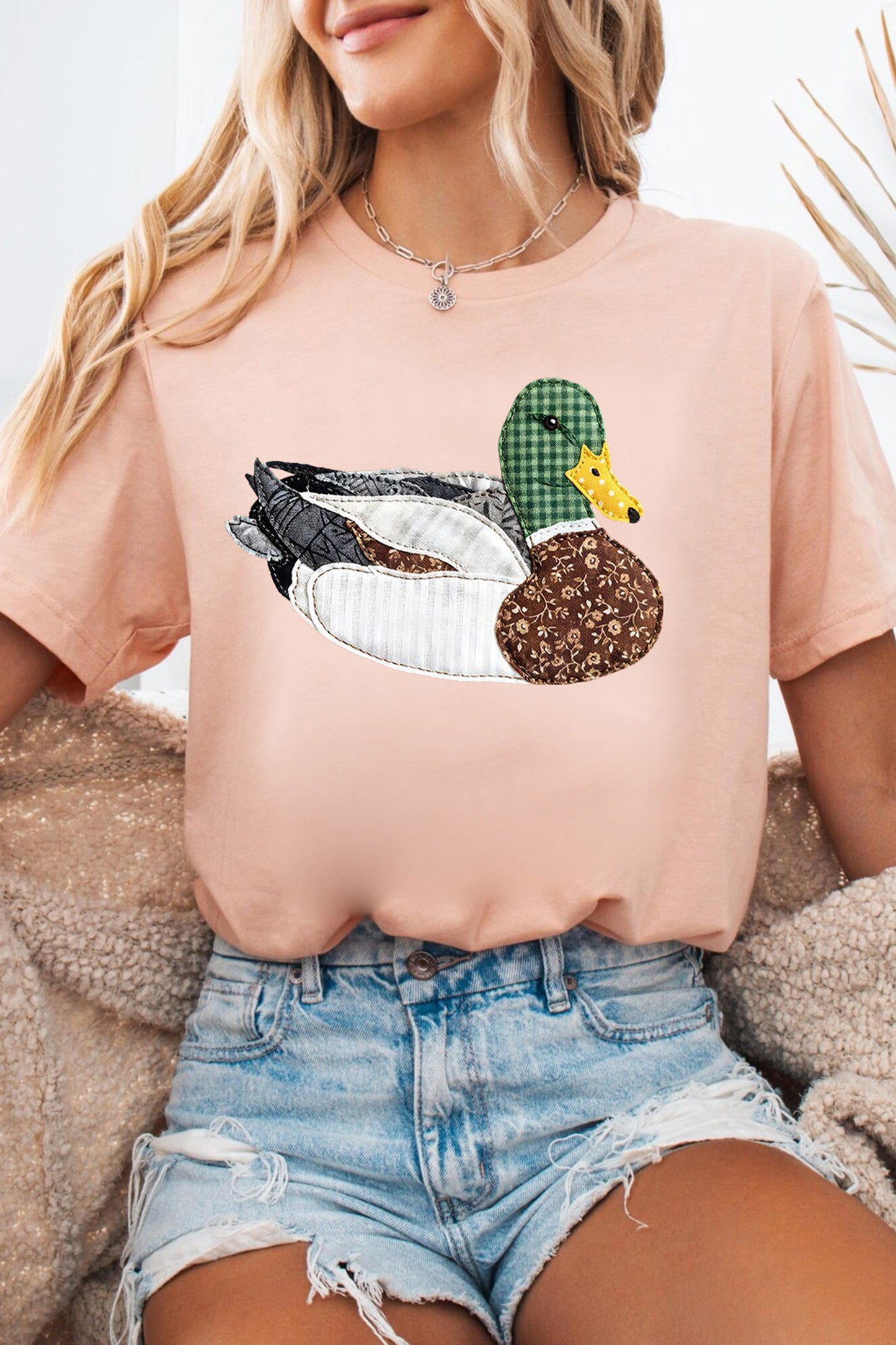 Faux Quilt Mallard Casual Top OOTD