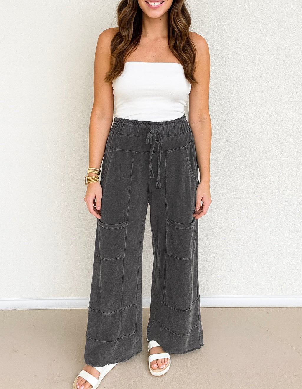 Mineral Wash Raw Hem Pants *MULTIPLE COLORS* FB