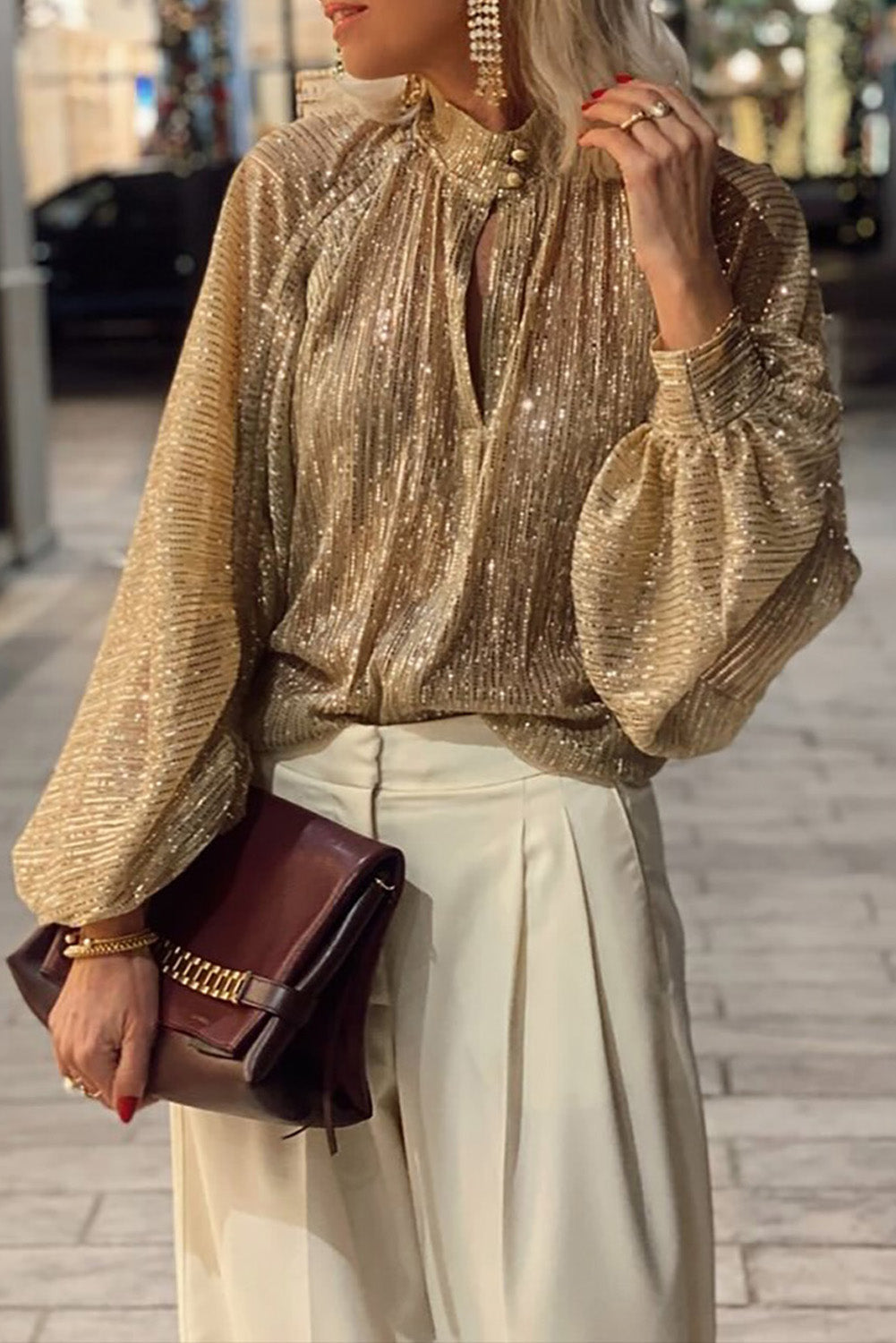 Gold Metallic Loose Top FB