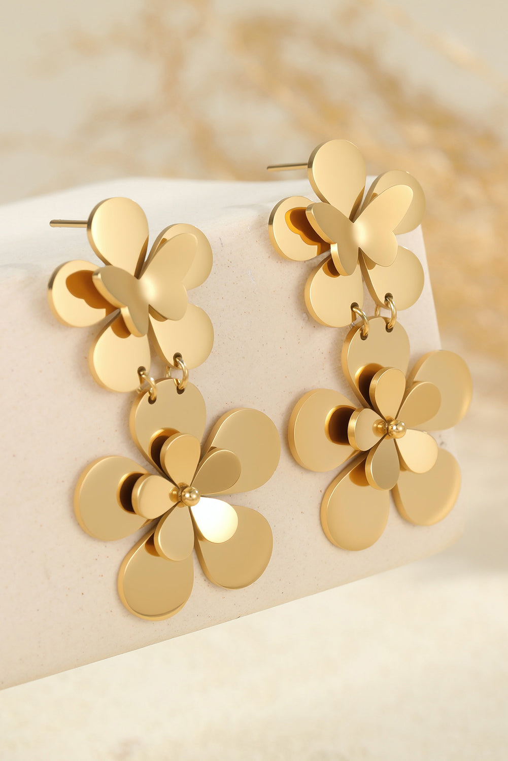 Gold Plated Flower Earrings LT