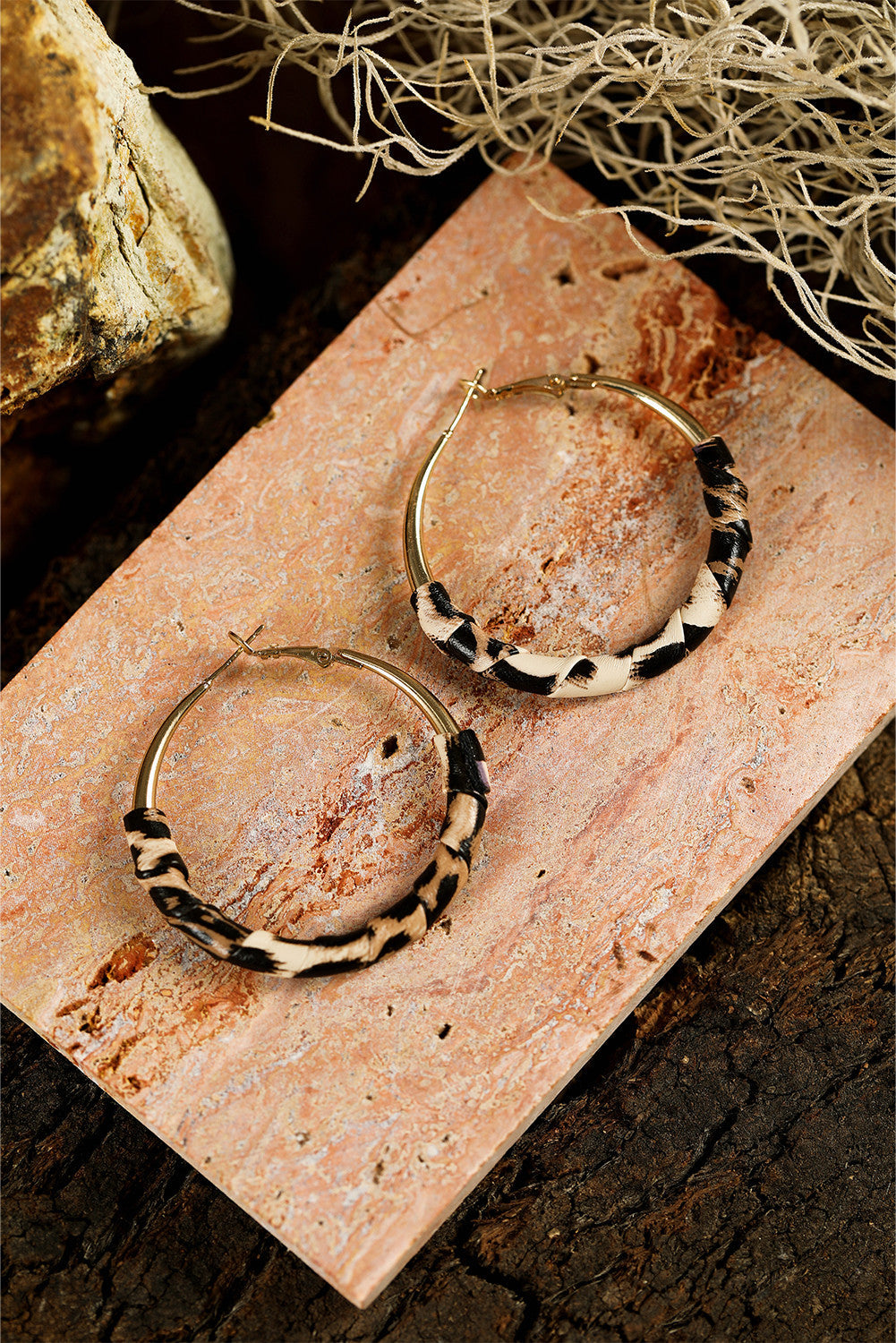 Gold Leopard Hoops FB