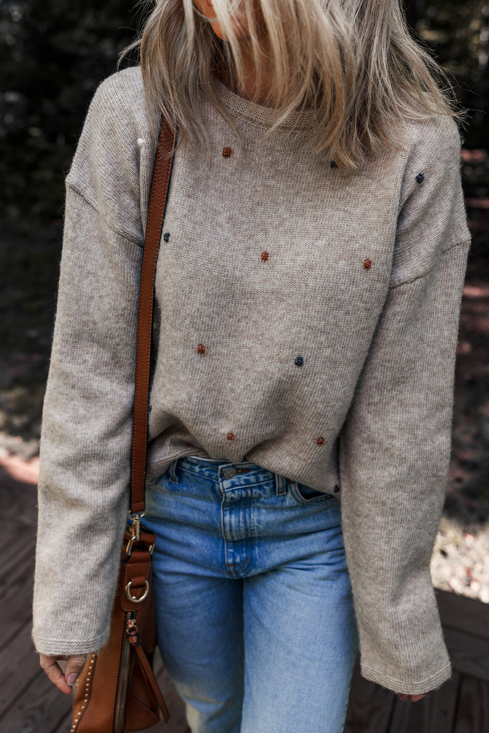 Gray Colored Dot Sweater LT