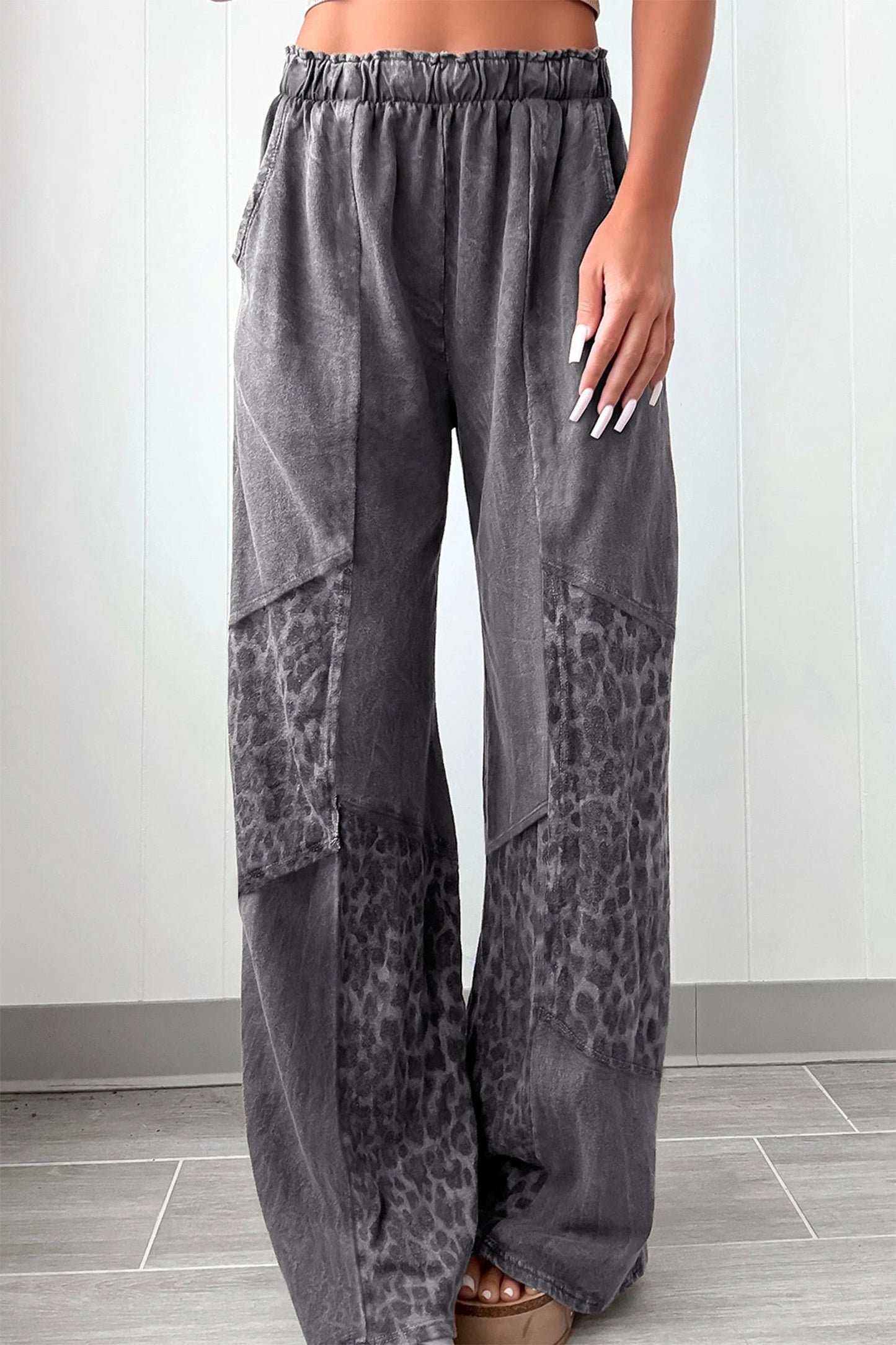 Grey Mineral Leopard Pants FB