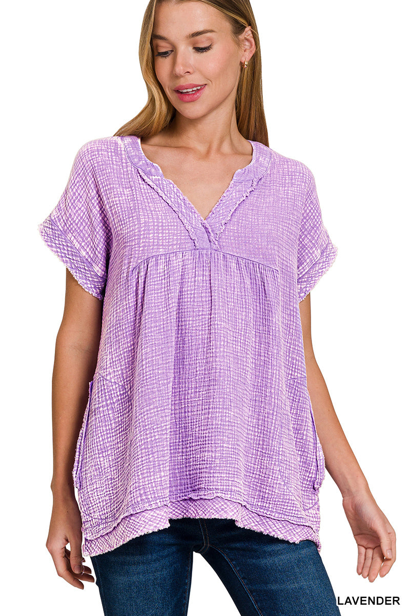 Double-Gauze Top Zenana