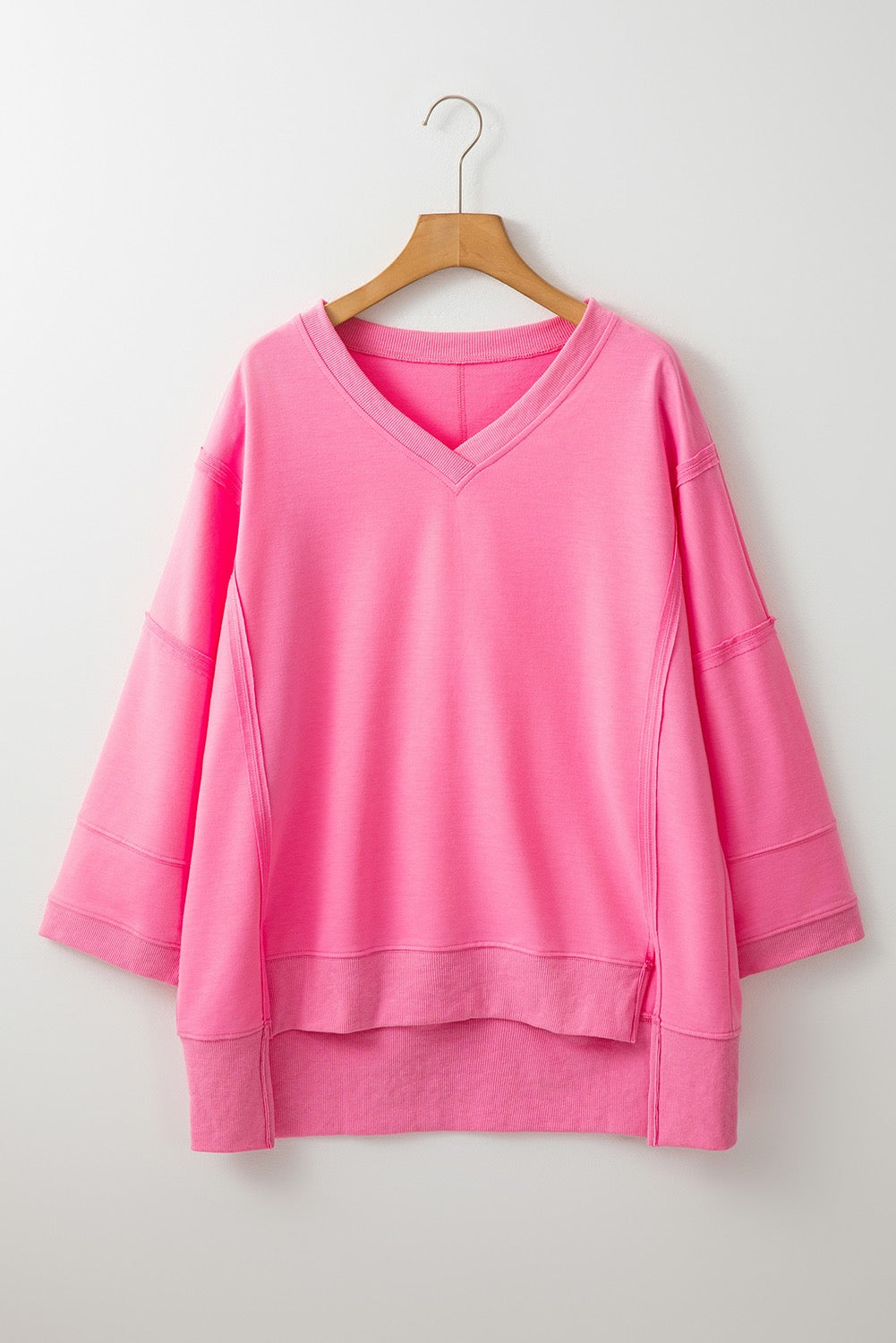 Pink Exposed Seam Top FB
