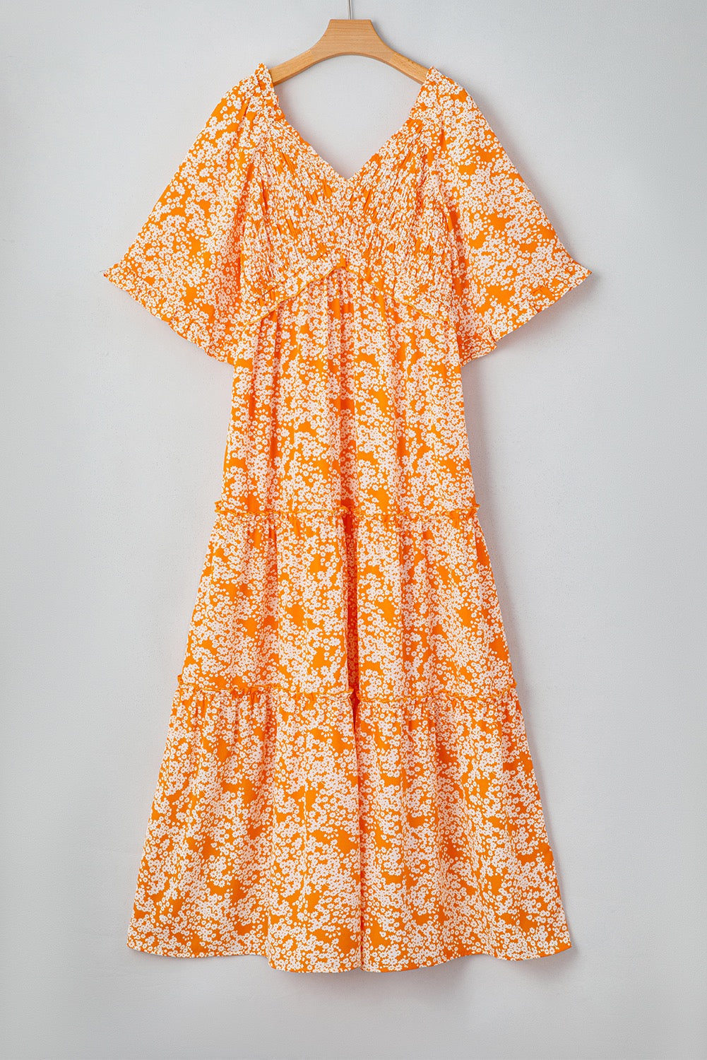 Orange Floral Maxi Dress RTS