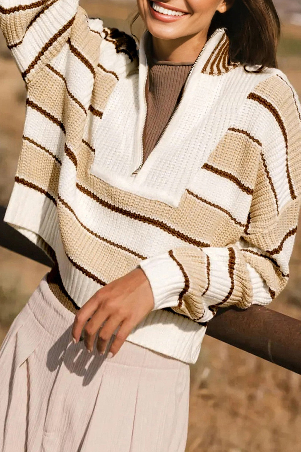 Khaki Stripe Sweater FB