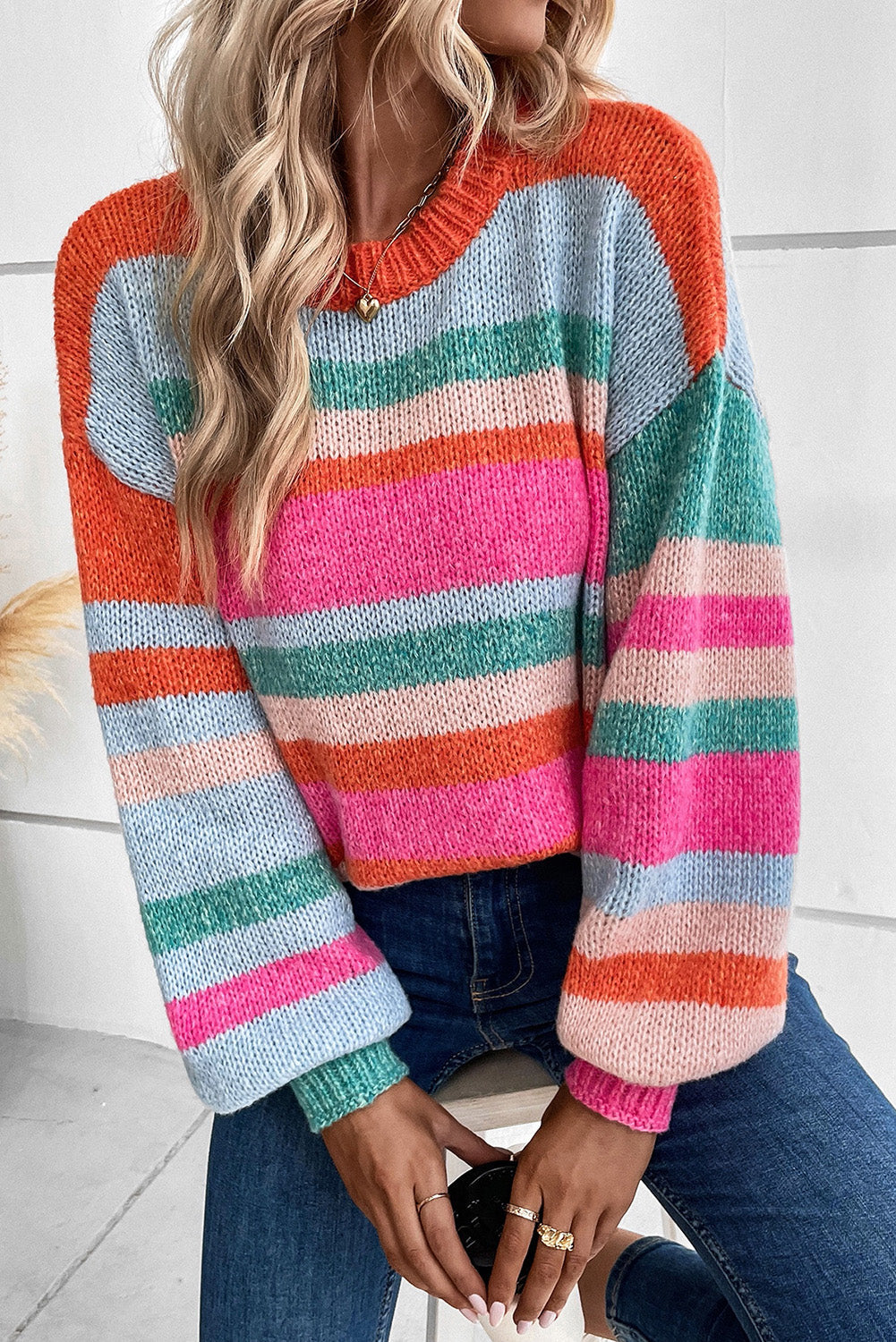 Multicolor Puff Sweater FB