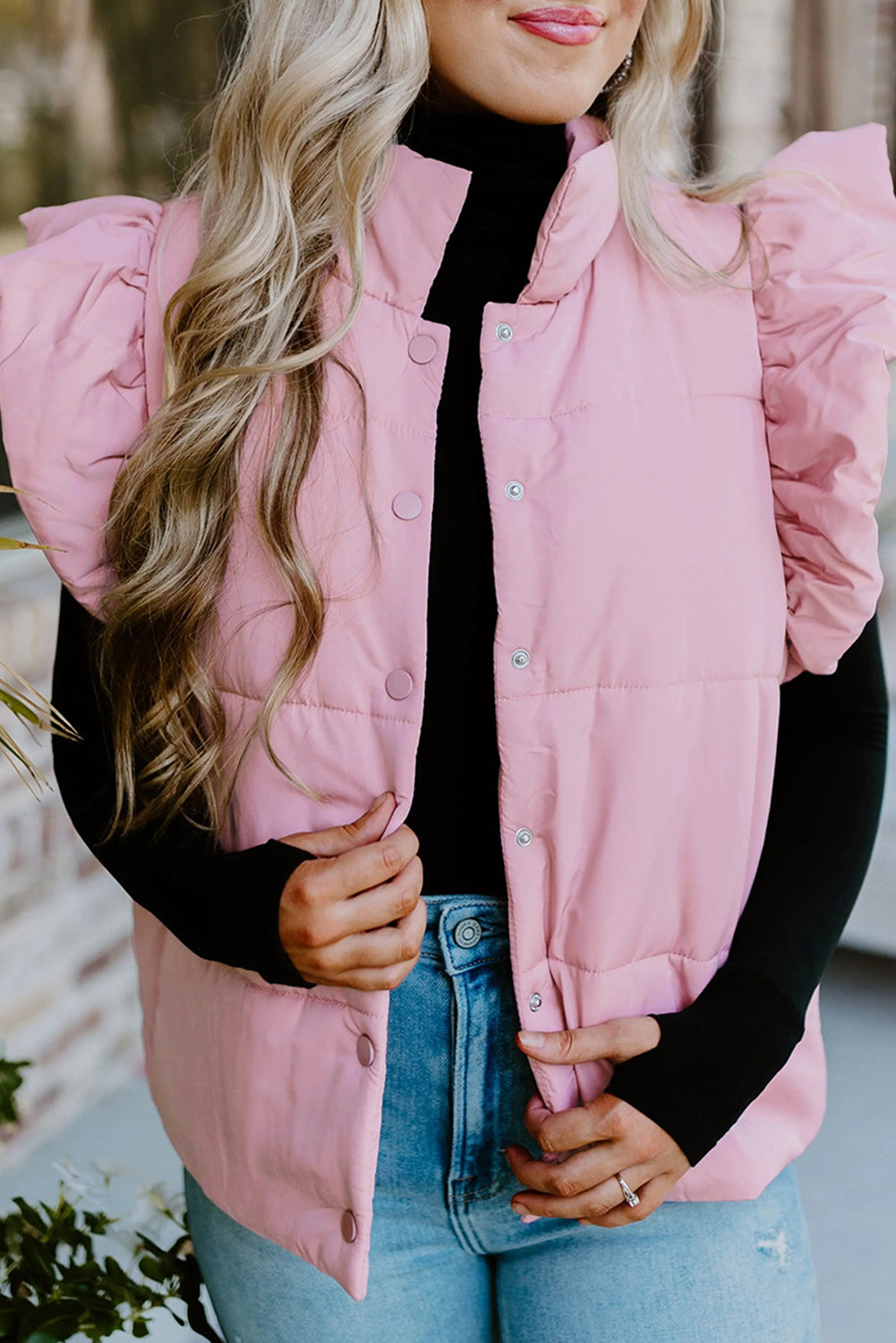 Pink Flutter Puffer Vest LT