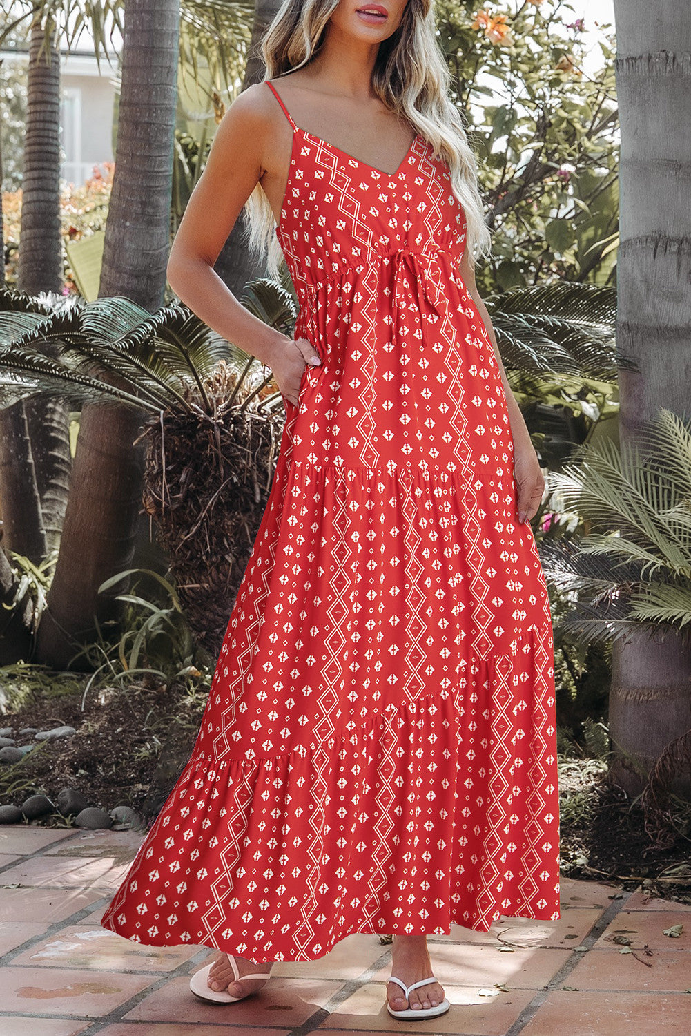 Red Boho Maxi Dress LT