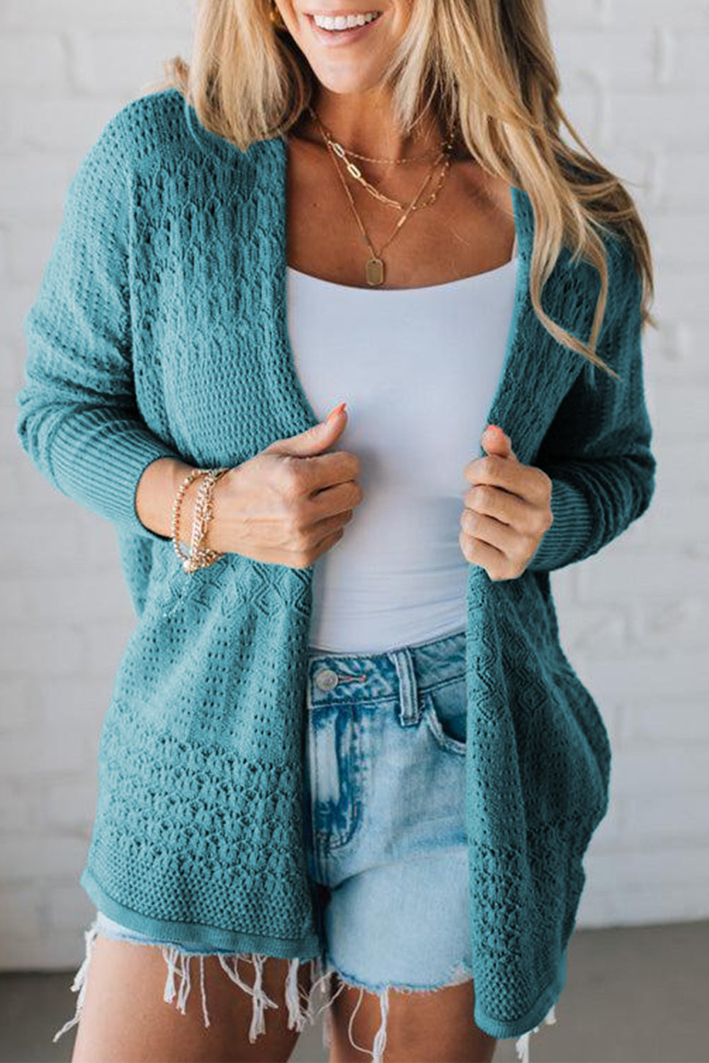 Mix Pattern Hollow Cardigan RTS