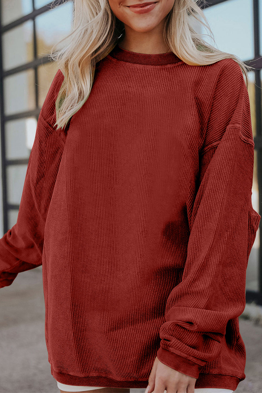 WNW Ribbed Oversize Sweatshirt *multiple colors* RTS