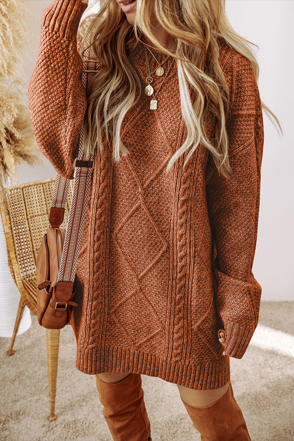 Cable Knit Sweater Dress *Many Colors* FB