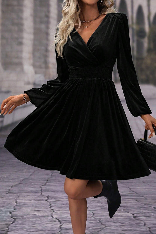 Black Velvet Mini Dress FB