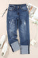 High Waist Straight Cuff Jeans LT