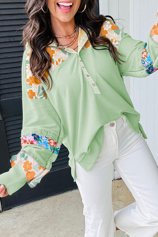 Lace Floral Hooded Pullover RTS