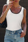 White Ribbed Trim Sweater Vest RTS