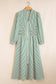 Green Stripe Clinched Midi Dress RTS