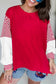 Red Striped Sleeve Sweatshirt LT