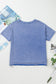 Blue  Mineral Wash USA Patch V Neck Tee RTS