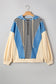 Stripe Denim Colorblock Hoodie LT