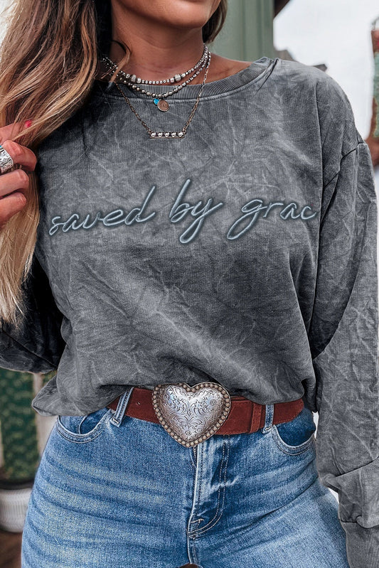 Saved by Grace Embroidery Sweatshirt *multiple colors* FB