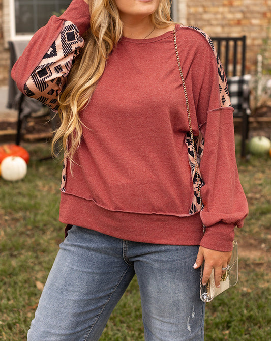 Aztec Patchwork Plus Size High Low FB