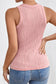Pink Wavy Textured Slim Tank Top RTS