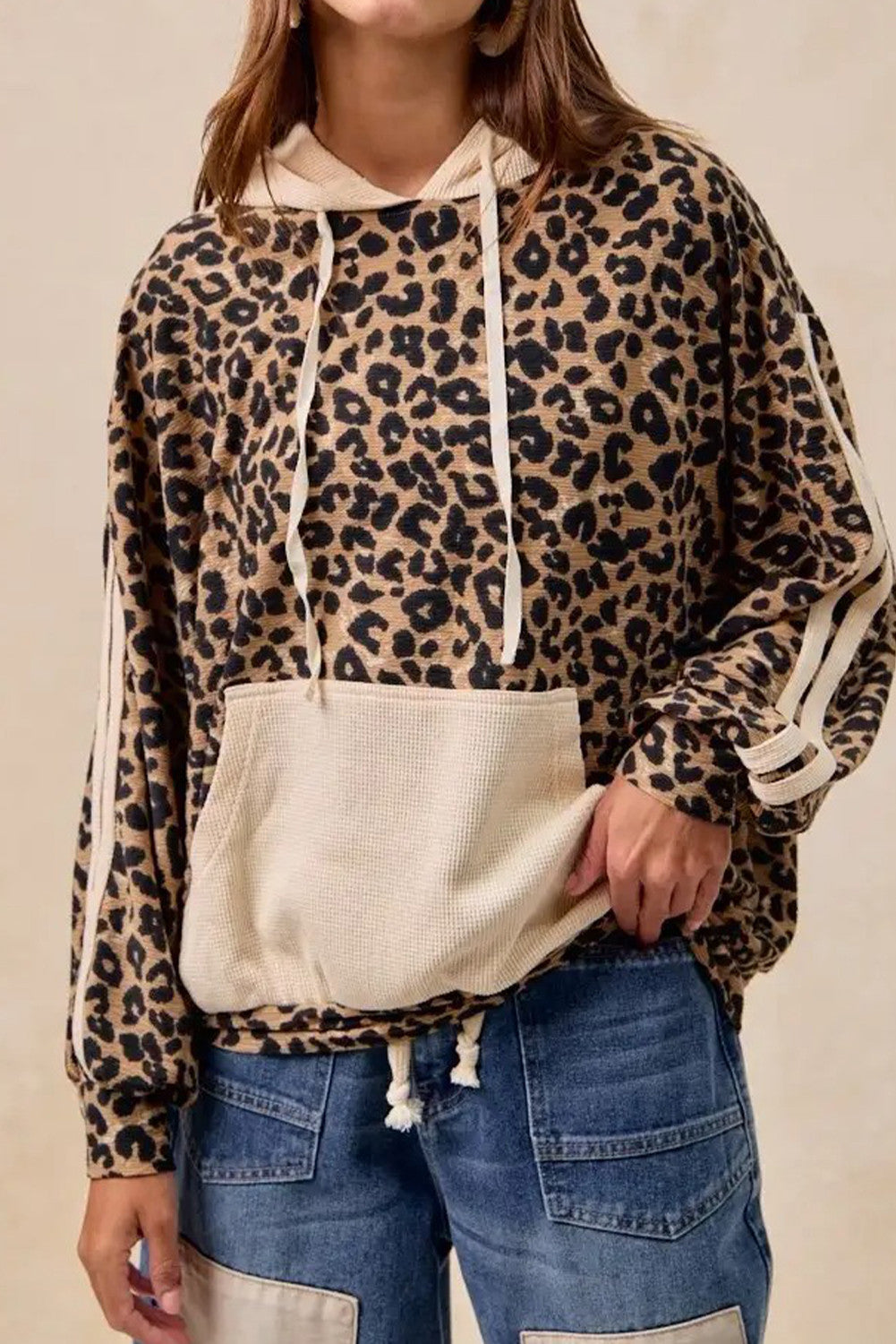Leopard Print Waffle Hoodie FB