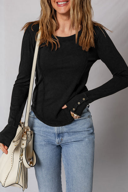 Ribbed Casual Top FB