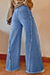 Raw Hem Flared Denim Jeans LT
