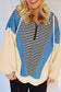 Stripe Denim Colorblock Hoodie LT