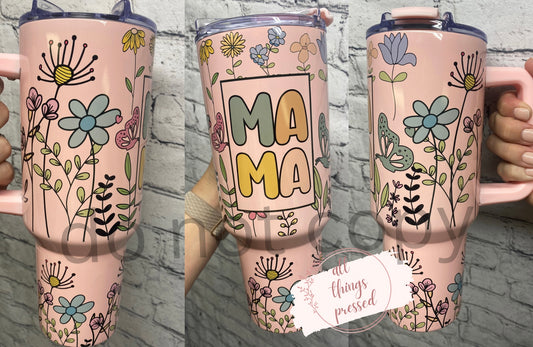 40 oz Floral Mama Tumbler