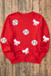 Red Sequin Game Day Pullover RTS