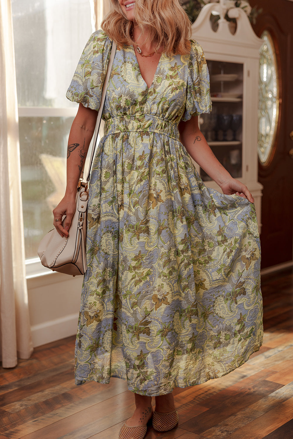 Vintage Floral Long Dress RTS