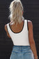 White Ribbed Trim Sweater Vest RTS