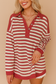Red Striped Pullover LT