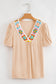 Crochet Floral V Neck Blouse RTS