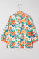 Orange Floral Frilled Blouse LT